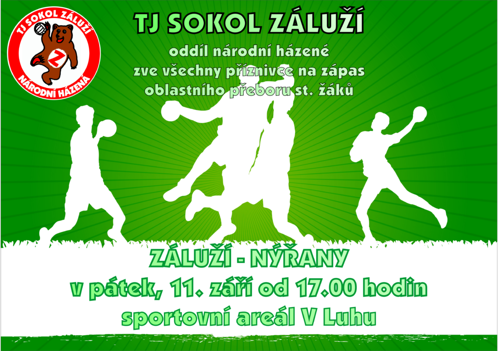 Plakát, zápas st. žáků Záluží vs Nýřany